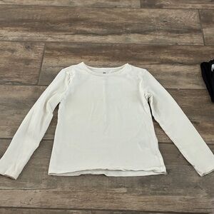 H&M Cream Long Sleeve Kids Tee